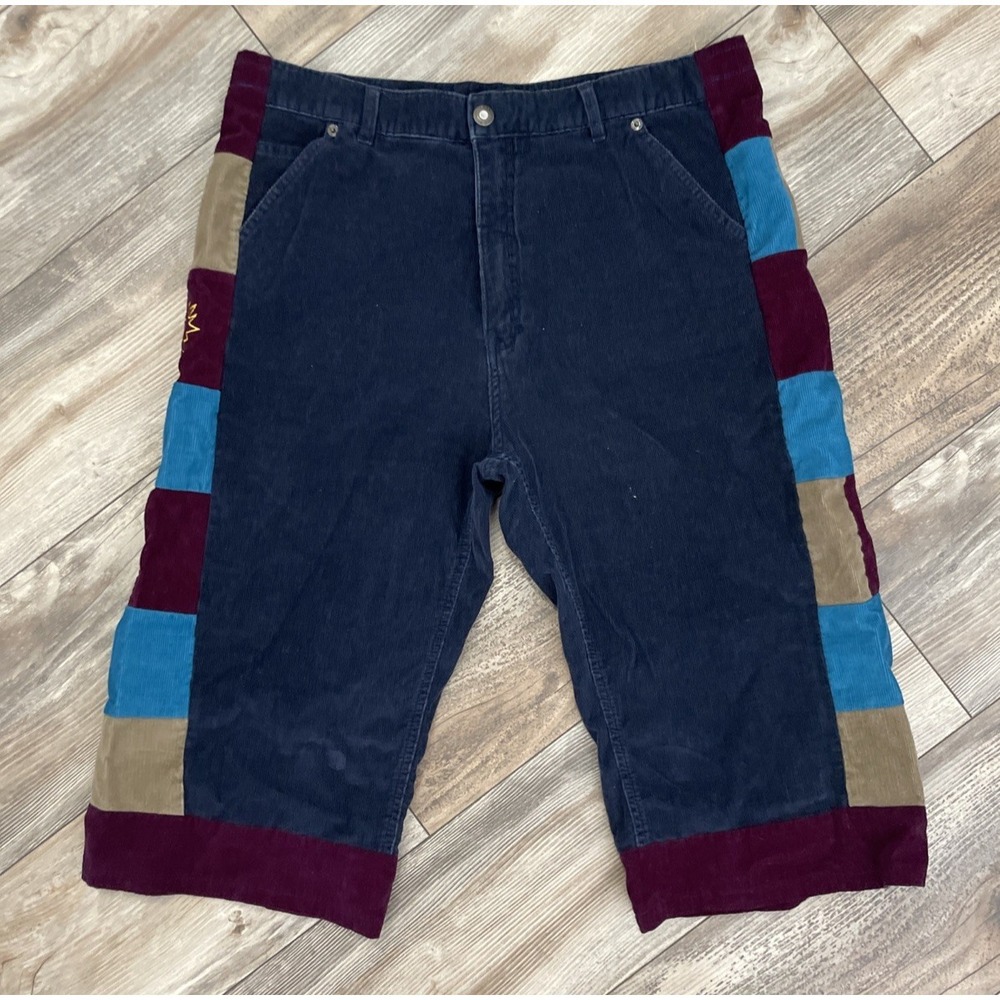 VTG Courduroy Patchwork Festival Shorts Baggy 90s See‎ Measurements